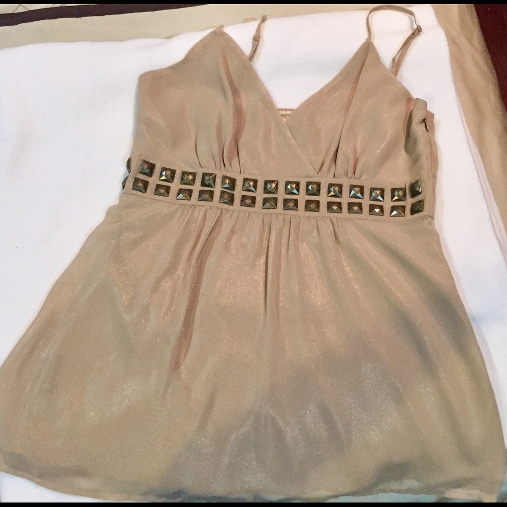 Gold shimmer top by Express