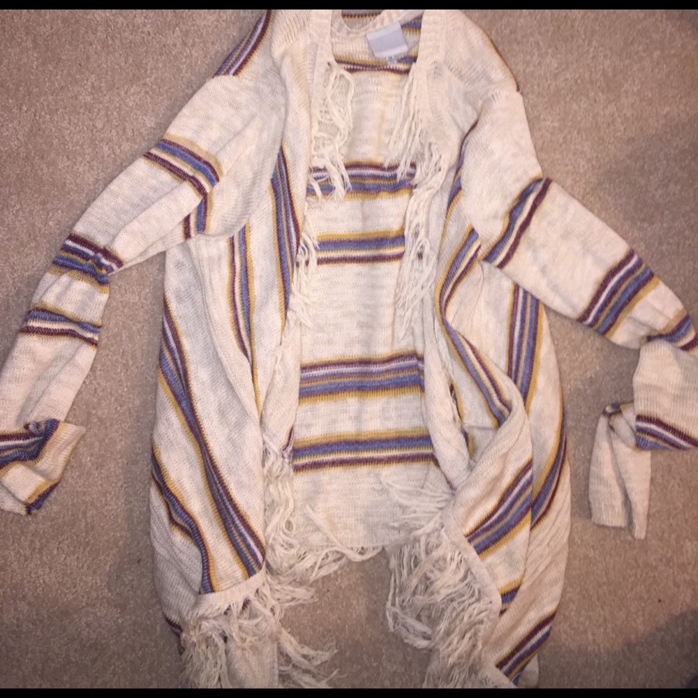 Striped, Knitted Cardigan