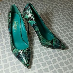Like New Fergie Snakeskin Heels