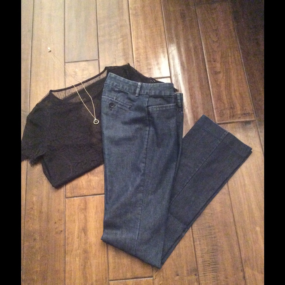 Express denim boot cut work pants
