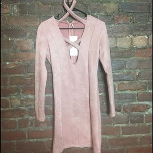 Pink Bodycon Choker Dress