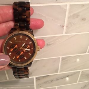 Michael Kors Tortoise Shell Gold Watch