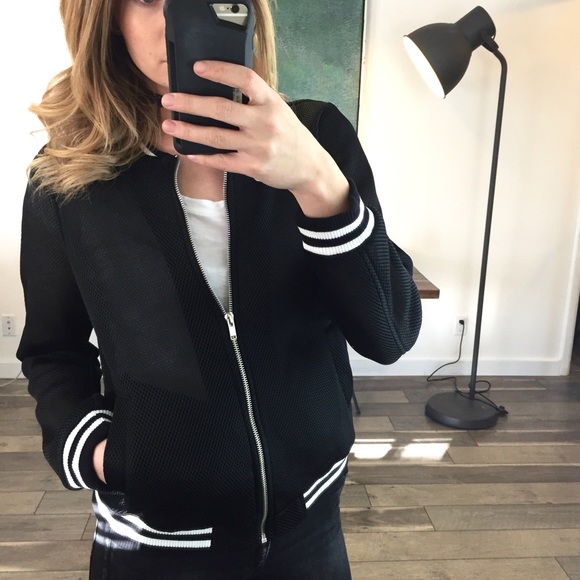 LIQUIDATION "Sportsman" Black Mesh Bomber Jacket - Picture 2 of 8