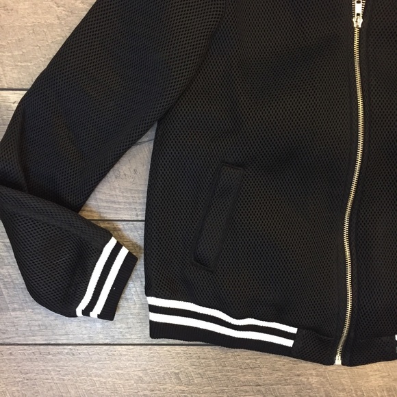 LIQUIDATION "Sportsman" Black Mesh Bomber Jacket - Picture 7 of 8