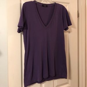 Purple v-neck t-shirt