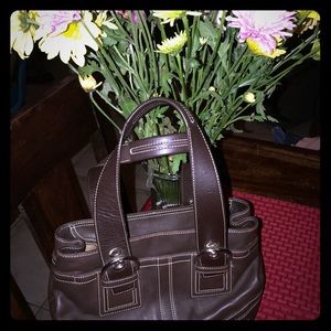 Chocolate leather Coach handbag