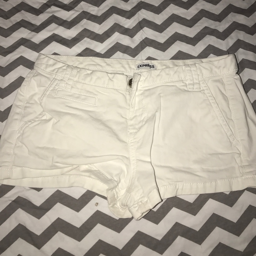 White Express shorts