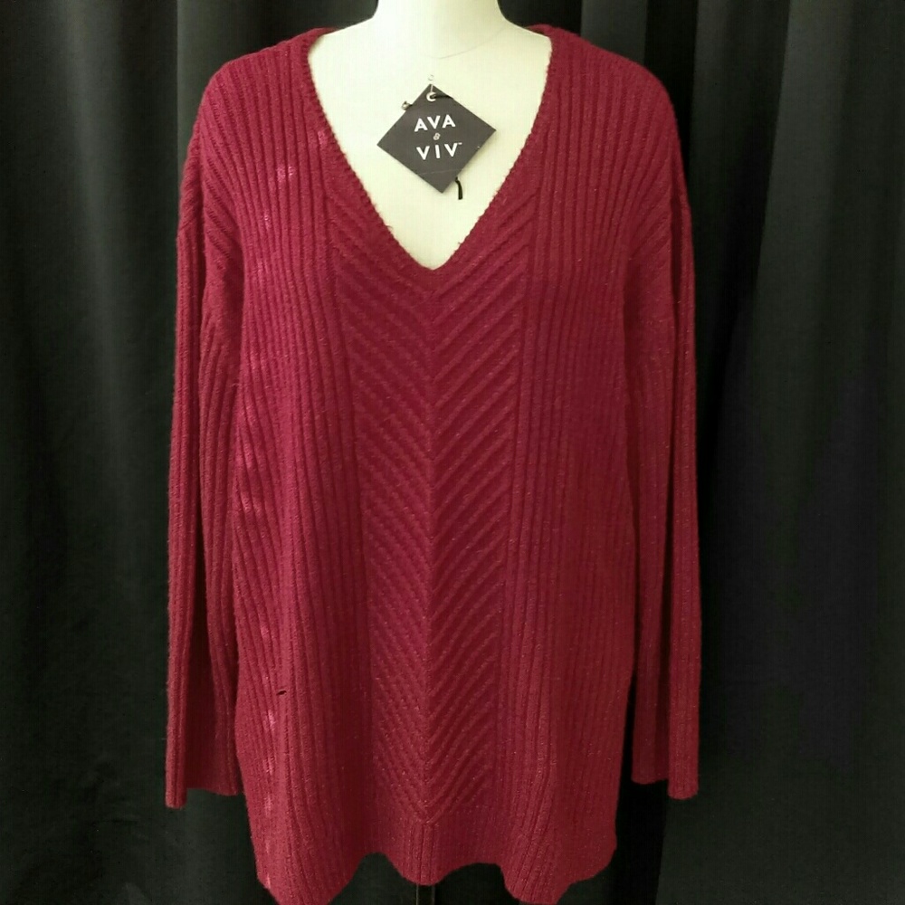 Cranberry Knit Tunic Sweater