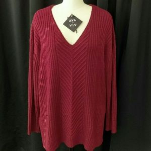 Cranberry Knit Tunic Sweater