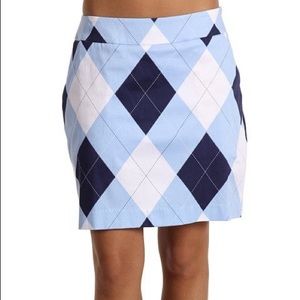 LoudMouth Women Golf Argyle Print Navy White Skort