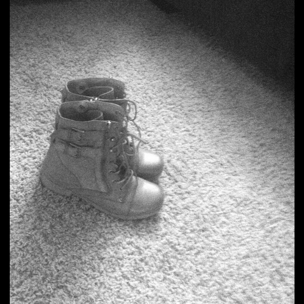 Grey burlington combat boots