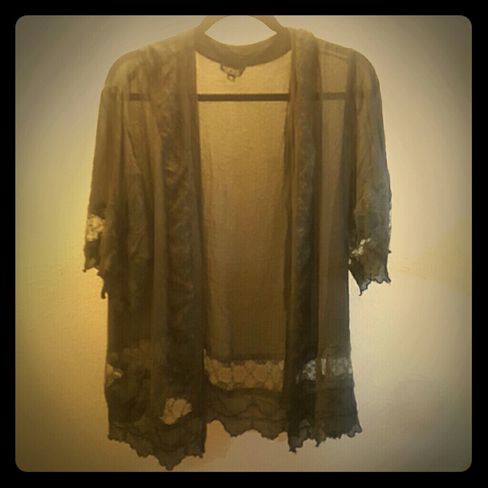 Grey Lace Kimono