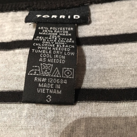 Torrid quarter sleeve striped over sized shirt - Picture 4 of 5