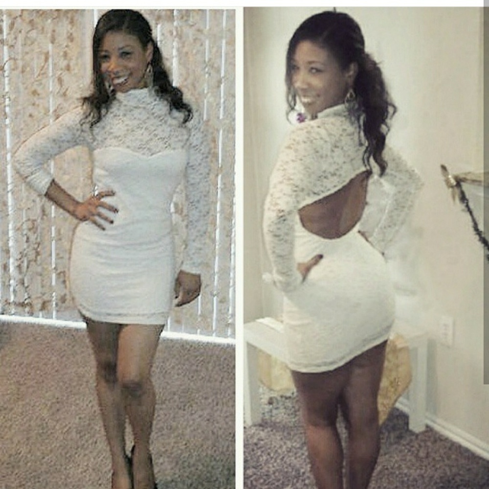 Off white lace club dress