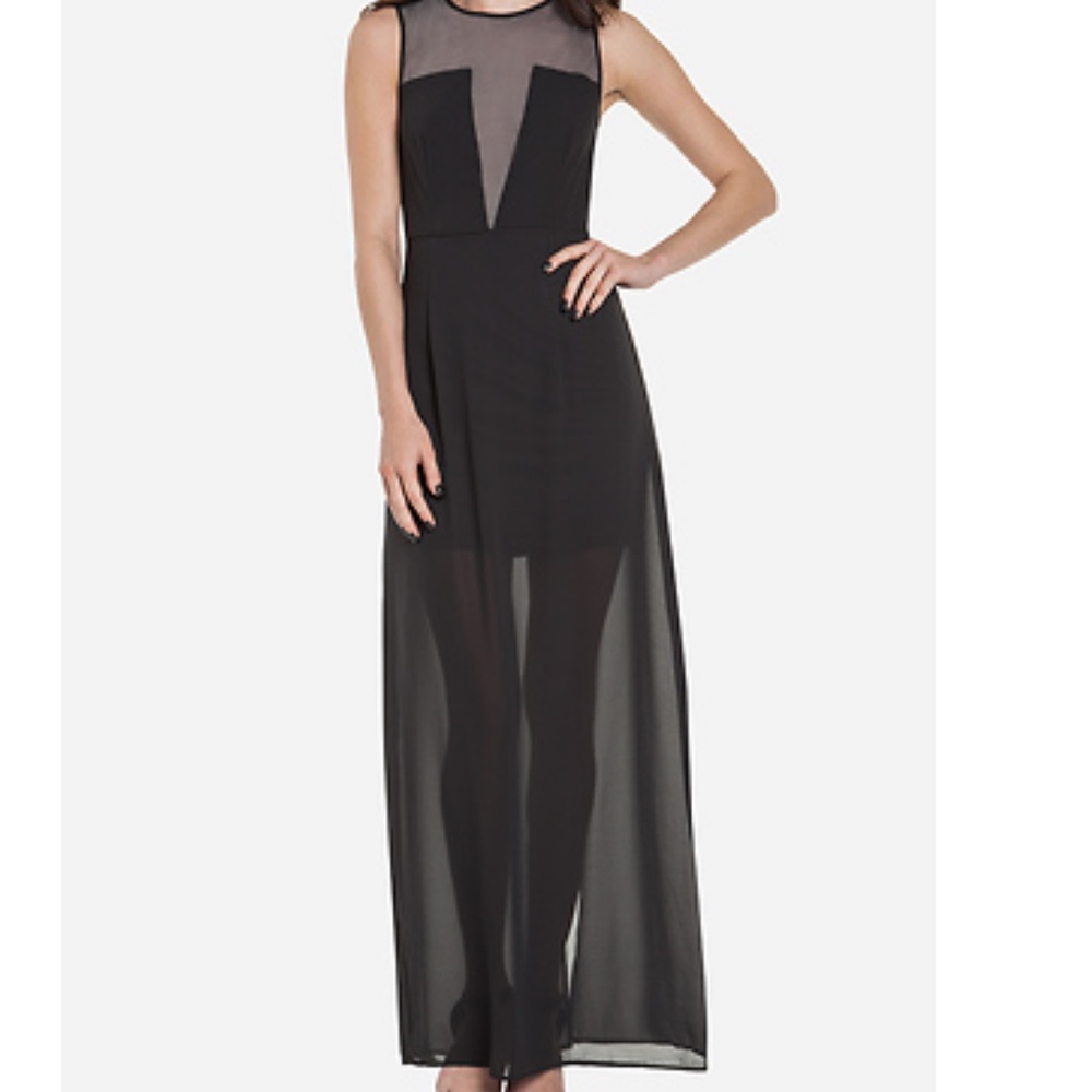 Sleeveless Sheer Maxi Dress