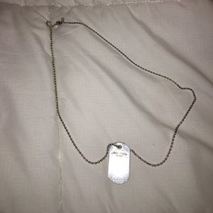 Auth Tiffany&Co Silver Coin Edge Dog Tag Necklace
