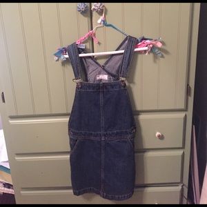Free people denim overall dress dark wash NWOT