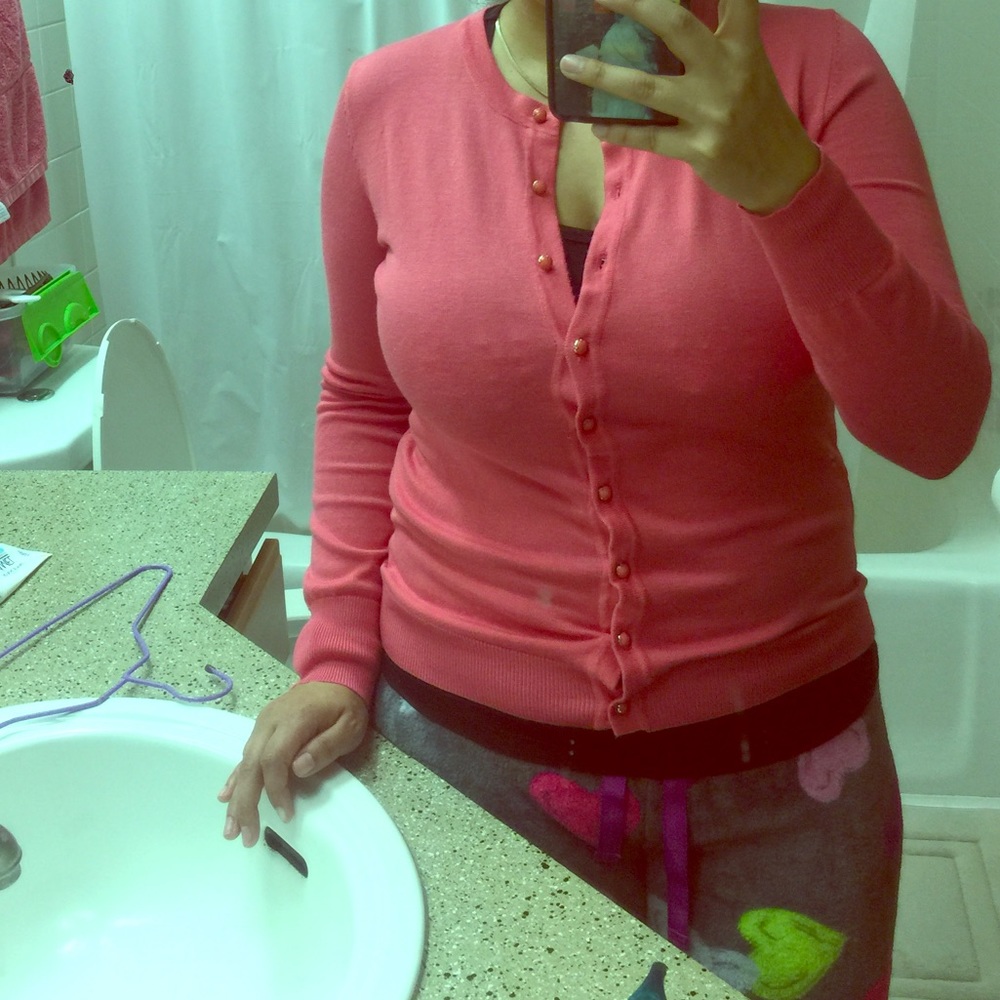 Peach color cardigan