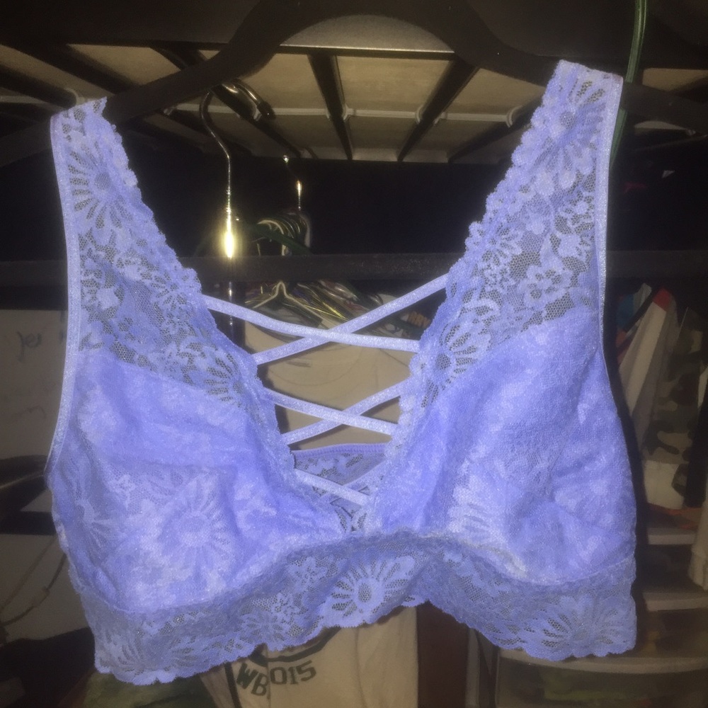 PINK bralette (light blue)