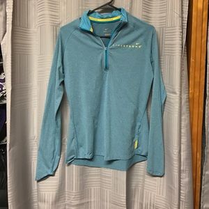 light blue Nike dri-fit half zip