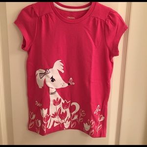 Girls Gymboree Hot Pink Top w puppy ❤ Size 7
