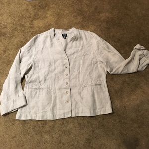 Eileen Fisher Irish linen long sleeve coat