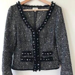Black, white, and pearl Boucle jacket