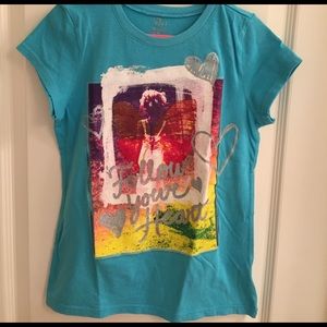 Girls Children's Place Blue Graphic Top Size 7/8