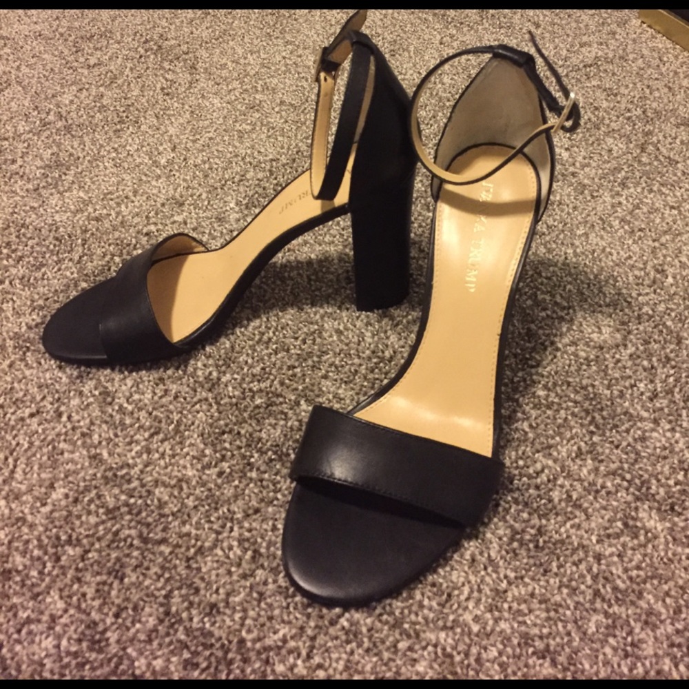 Ivanka Trump chunky ankle strap heel