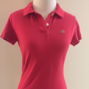 Lacoste Polo Women's Size 40 (8) Short Sleeve Pink