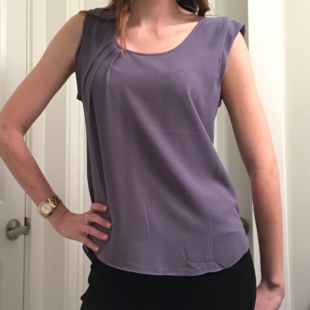 Lilac dressy short sleeve blouse