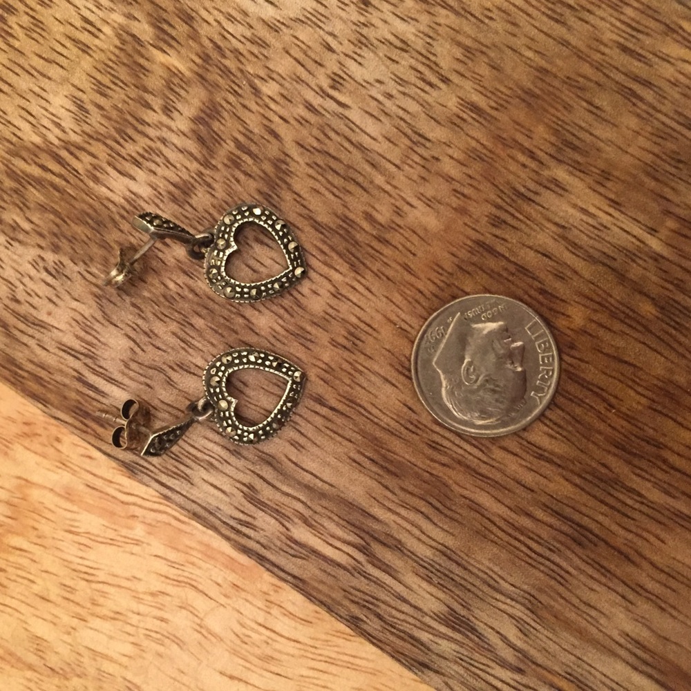 Sterling Silver Heart Dangle Earrings