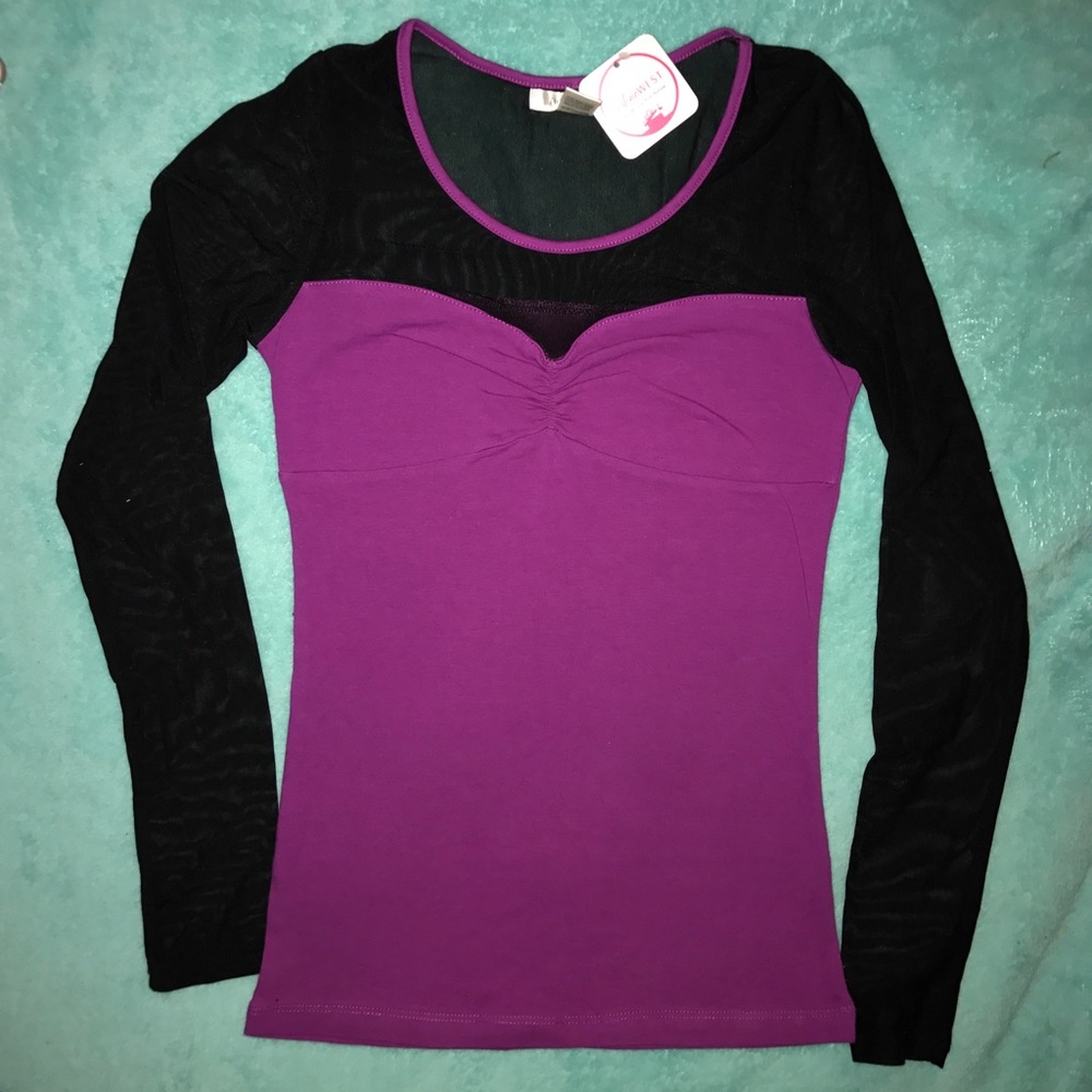 Nadine West Long Sleeve sheer Sleeve Top
