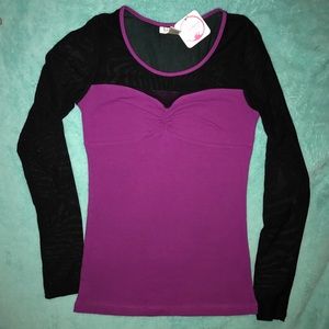 Nadine West Long Sleeve sheer Sleeve Top