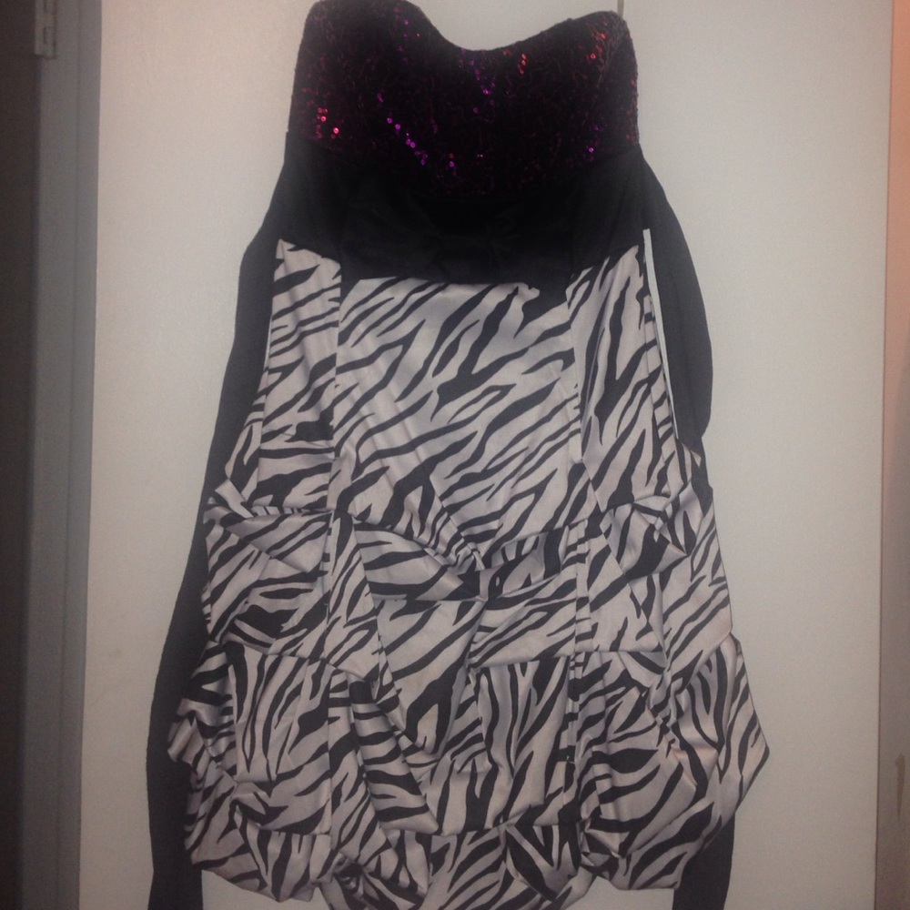 Purple sequin black dress