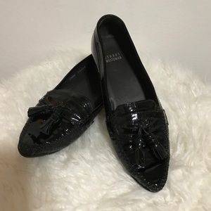 Stuart Weitzman Patent Leather Pointed Loafers