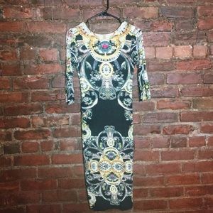 Baroque Design Body Con Dress.