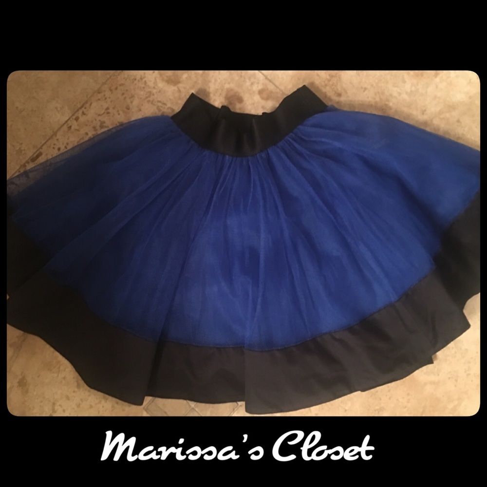 Bebe royal blue sheer layered skirt