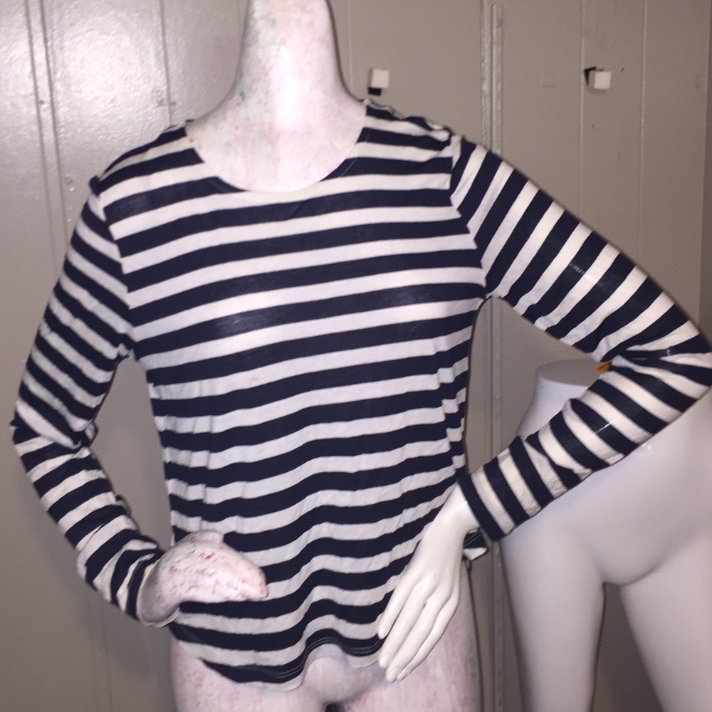 Navy striped long sleeve shirt