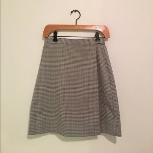 Checkered Wrap Skirt