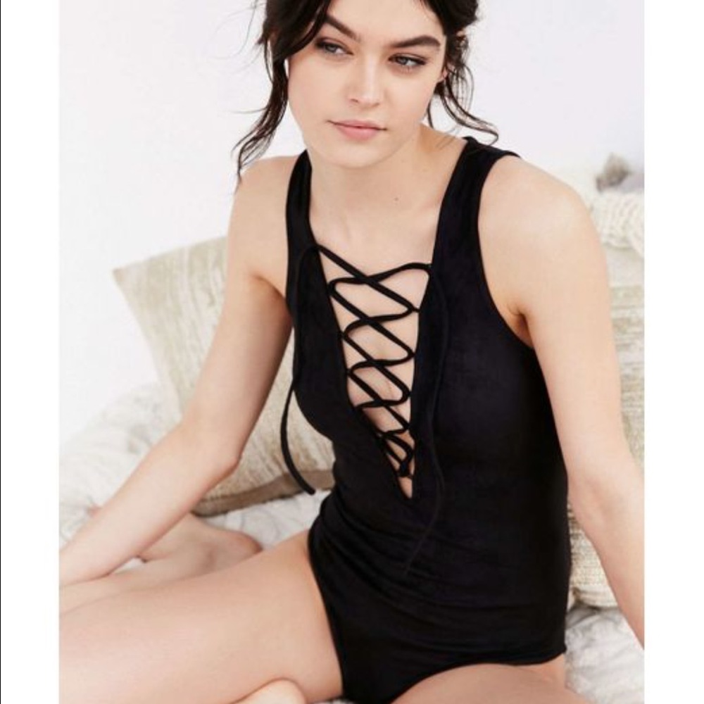 Urban outfitters suede bodysuit