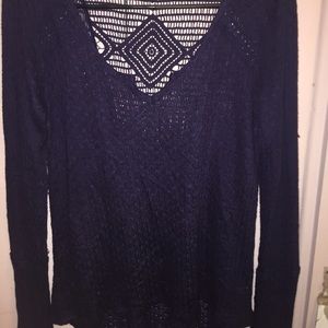 Navy blue long sleeve shirt