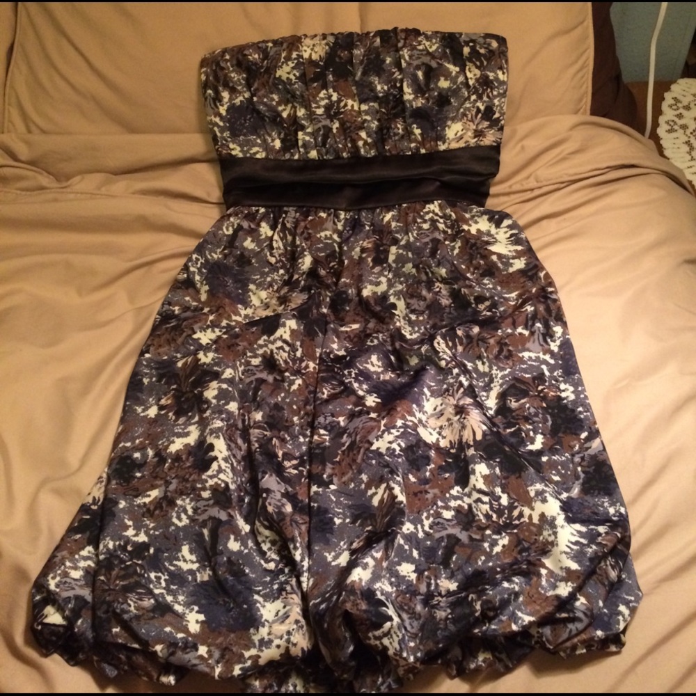Strapless Multi colored Dress; size small