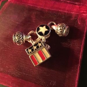 NEW!!  Red, White & Blue Charm Set