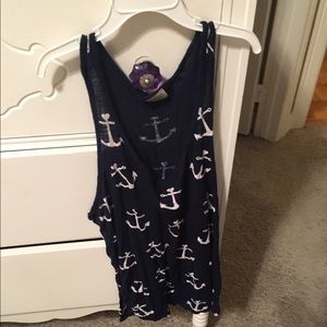 Razor back navy tank