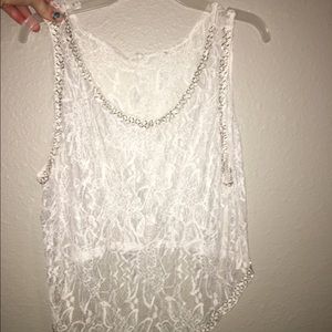 White lace tank