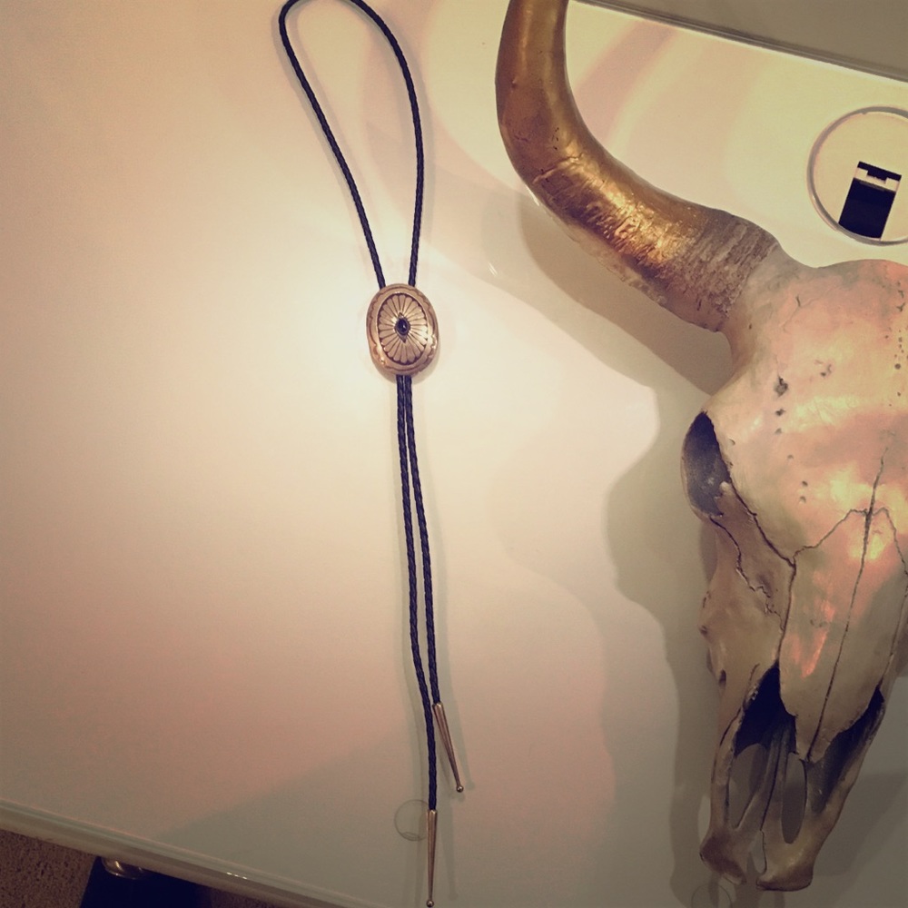 Leather western concho adjustable necklace
