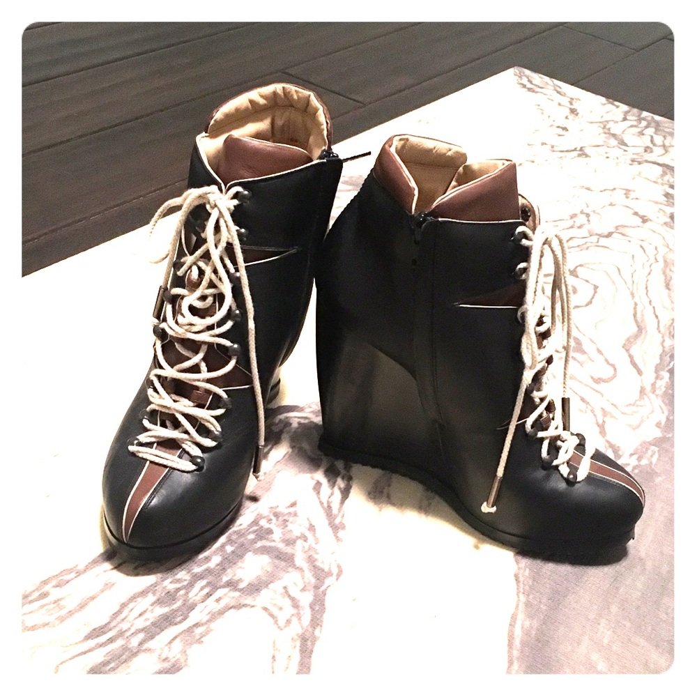 Authentic Pierre hardy lace up wedge boots!