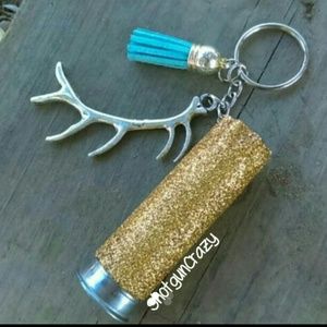 Antler shotgun shell keychain