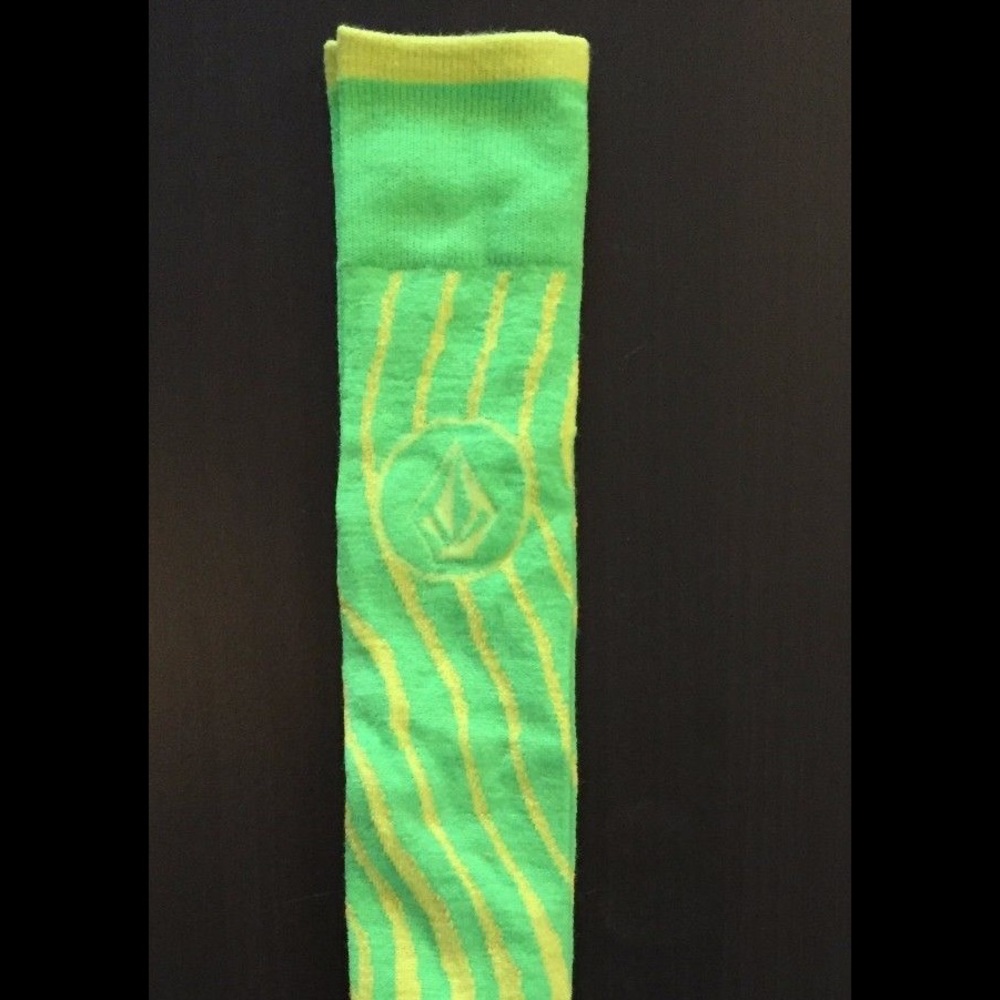 ❤️VOLCOM MENS WOOL Green Yellow Snow Ski Socks❤️